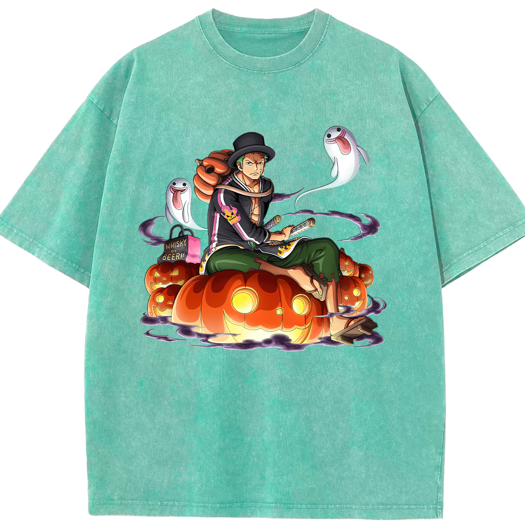ワンピース ロロノア・ゾロ ONE PIECE Roronoa Zoro 綿100% ヴィンテージ風 半袖Tシャツ（フロントプリント）